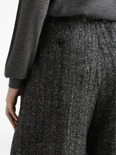 Dolce & Gabbana Multicolour Virgin Wool Trousers In Gray
