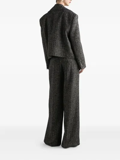 Dolce & Gabbana Multicolour Virgin Wool Trousers In Gray