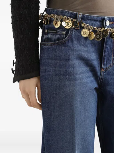 Dolce & Gabbana Straight Leg Denim Pants In Blue