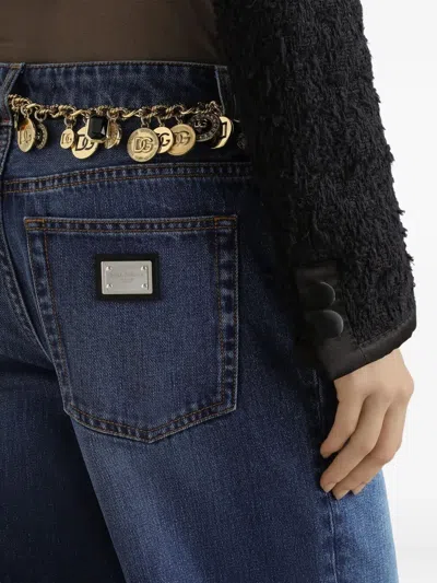 Dolce & Gabbana Straight Leg Denim Pants In Blue