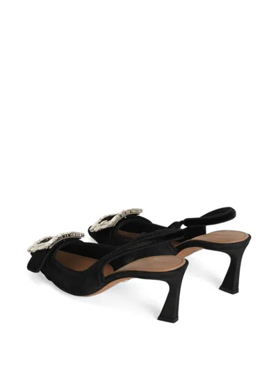 Dolce & Gabbana Velvet Slingbak Shoe In Black