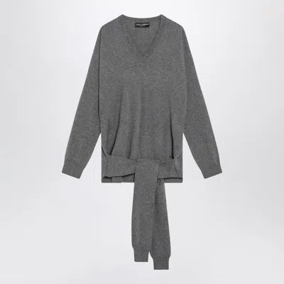 Dolce & Gabbana Grey Cashmere Sweater In Multi