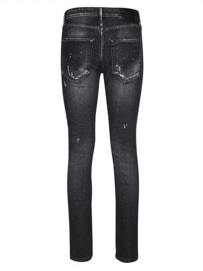 Dondup Distressed Detailing Trousers With Pockets And Loops In Black