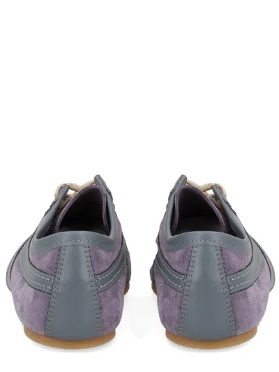 Dries Van Noten Mixed Leather Retro Runner Sneakers In Purple