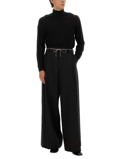 Dries Van Noten Wide-leg Trousers Featuring Pleated Front In Black