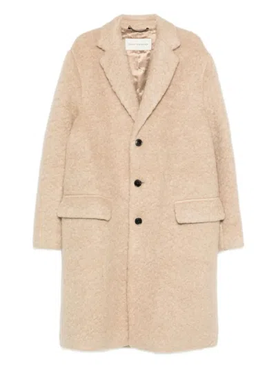 Dries Van Noten Beige Mohair Coat In Neutral
