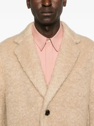 Dries Van Noten Beige Mohair Coat In Neutral