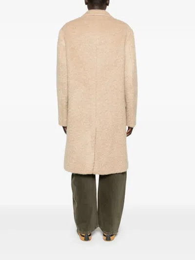 Dries Van Noten Beige Mohair Coat In Neutral