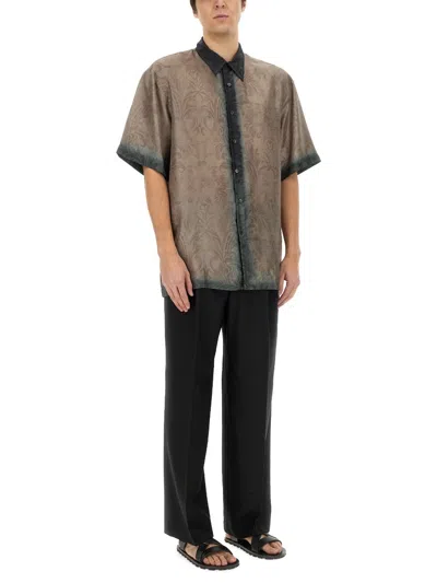 Dries Van Noten Cassidye Silk Shirt In Brown