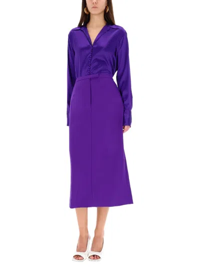 Dries Van Noten Viscose Jersey Blouse In Purple