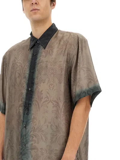 Dries Van Noten Cassidye Silk Shirt In Brown