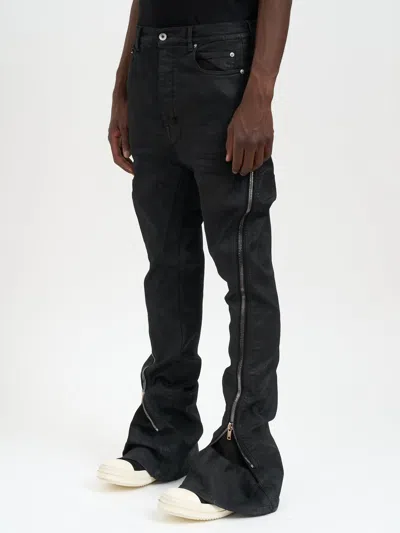 Drkshdw Bolan Banana Black Wax Denim Pants In Black