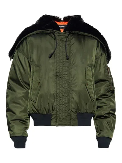 Dsquared2 Aviator Hooded Bomber In Green