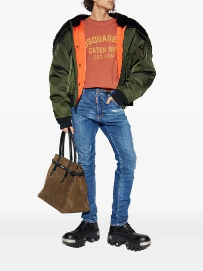 Dsquared2 Aviator Hooded Bomber In Green