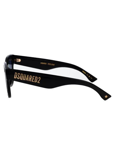 Dsquared2 Black Acetate Sunglasses In Brown