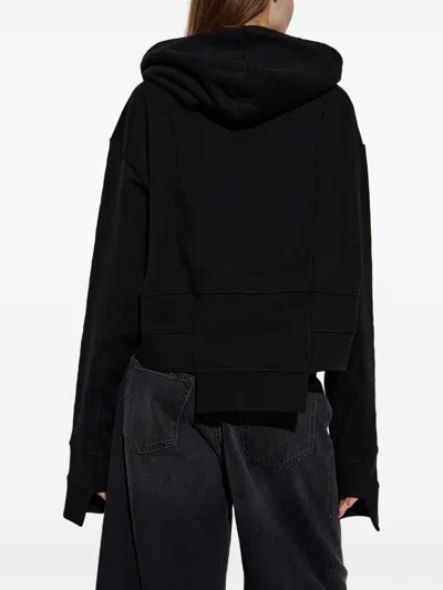 Dsquared2 Cotton Cropped Hoodie In Black