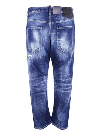 Dsquared2 Faded Straight-leg Jeans In Blue