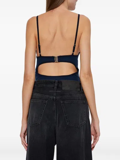 Dsquared2 Multicolour Cut-out Bodysuit Adjustable Straps In Blue