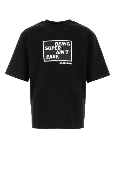 Dsquared2 Dsquared Men Black Cotton Oversize T-shirt In Black