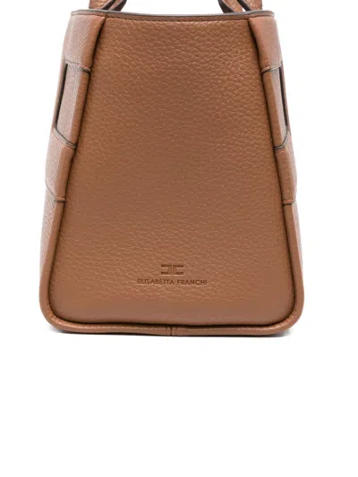 Elisabetta Franchi Rectangular Textured Handbag With Detachable Strap