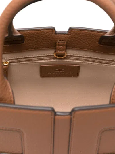 Elisabetta Franchi Rectangular Textured Handbag With Detachable Strap