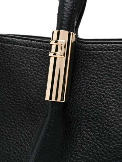 Elisabetta Franchi Medium Tote Bag With Logo Details In Black
