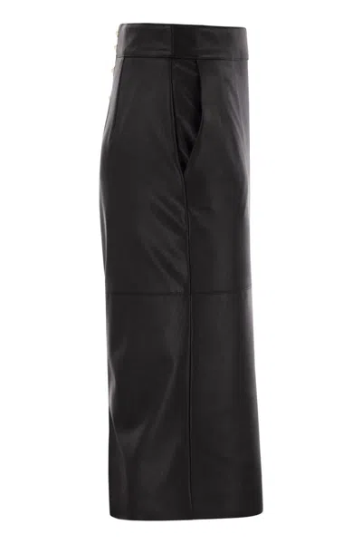 Elisabetta Franchi Pencil Skirt With Jewelled Hooks In Black