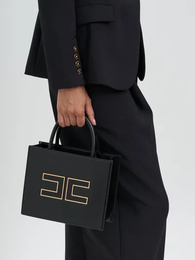 Elisabetta Franchi Tote Bag With Logo In Black