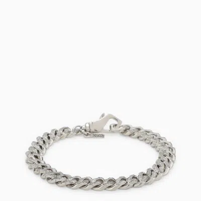 Emanuele Bicocchi Sterling Silver 925 Chain Bracelet With Small Crystals In Metallic