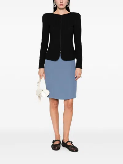 Emporio Armani Cotton Blend Blazer Jacket In Black