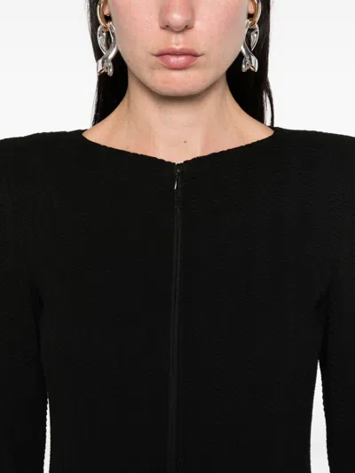 Emporio Armani Cotton Blend Blazer Jacket In Black