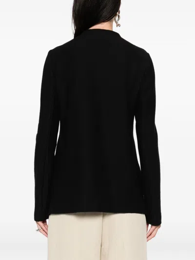Emporio Armani Jacket Cotton Single-breasted Stand Collar In Black