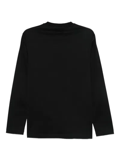 Emporio Armani Classic Crew Neck Sweatshirt With Logo Embroidery In Black