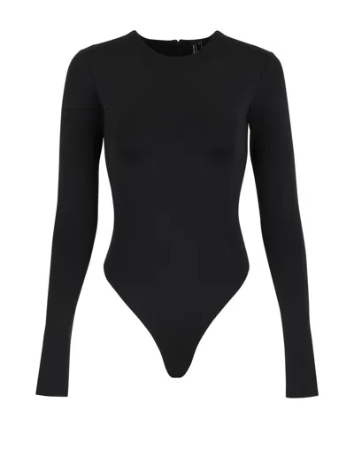 Entire Studios Bodysuit Nylon Spandex Soot In Black
