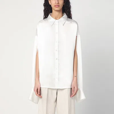 Erika Cavallini Elsa Button-up Silk Shirt In White
