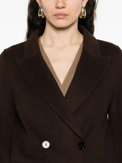 Ermanno Polyester Coat In Brown