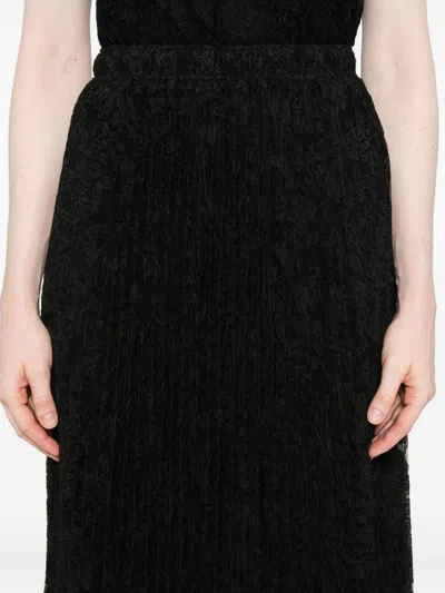 Ermanno Scervino Midi Skirt With Lace Overlay Design In Black