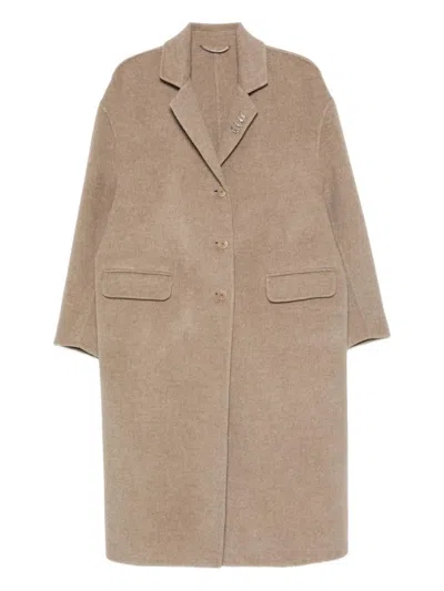 Ermanno Scervino Efezia Coat With Button Closure And Flap Pockets In Neutral
