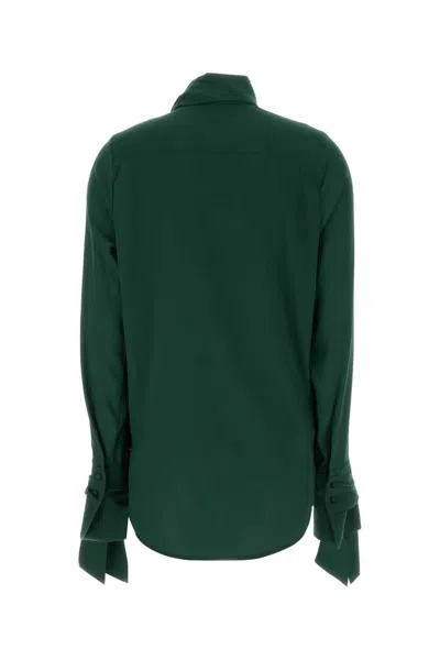 Ermanno Scervino Dark Green Stretch Silk Blouse
