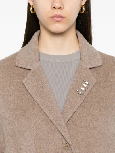 Ermanno Scervino Efezia Coat With Button Closure And Flap Pockets In Neutral