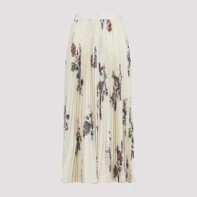 Etro Floral Print Pleated Midi Skirt In Neutral