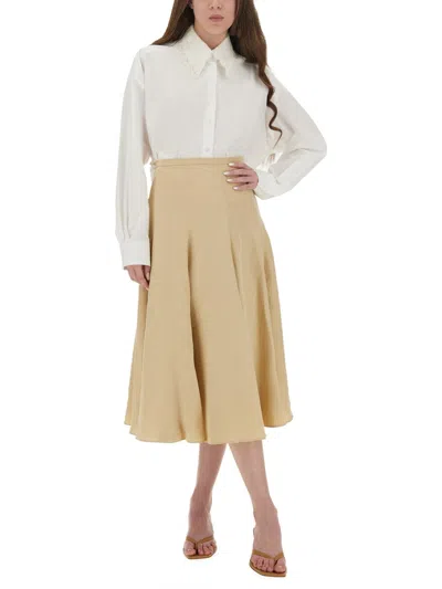 Fabiana Filippi Poplin Cropped Shirt In Neutral