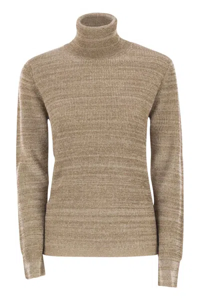 Fabiana Filippi Long-sleeve Turtleneck Sweater In Brown