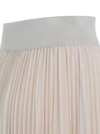 Fabiana Filippi Pleated Tulle Wide Skirt In Neutral