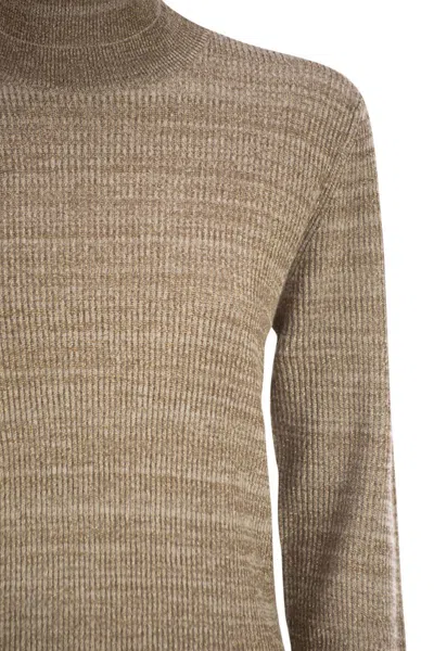Fabiana Filippi Long-sleeve Turtleneck Sweater In Brown