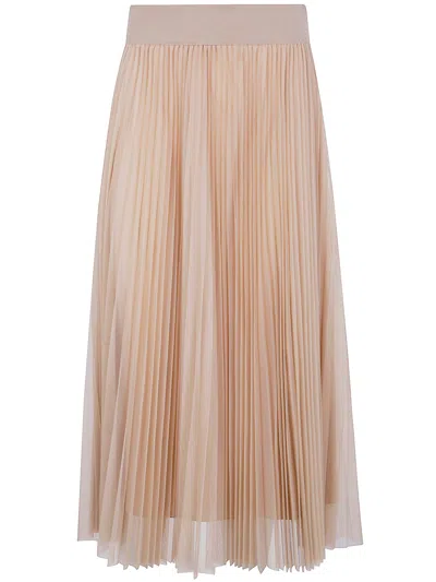 Fabiana Filippi Pleated Tulle Wide Skirt In Neutral