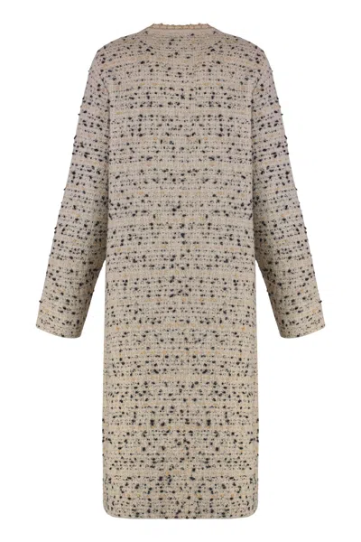 Fabiana Filippi Wool Blend Maxi-cardigan In White