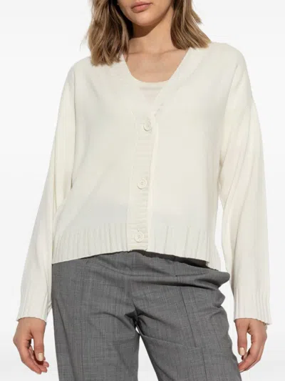 Fabiana Filippi Wool Blend V-necked Sweater In White