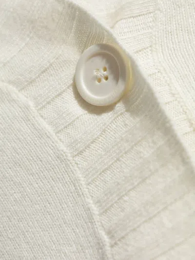 Fabiana Filippi Wool Blend V-necked Sweater In White