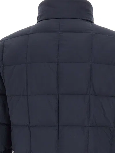 Fay Double-front Quilted Jacket With Water-repellent Finish In Blue